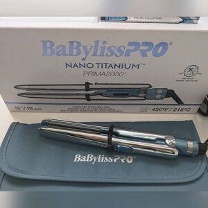 Travel Size Babyliss Pro Nano Titanium Prima2000 3/4" Stainless Steel Mini Iron